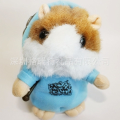 DJ版戴帽松鼠 会说话的老鼠早教录音玩具录音田鼠 毛绒仓鼠玩...