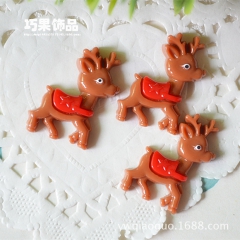 diy树脂饰品配件 儿童头饰发饰发绳材料 可爱圣诞小鹿 树脂...