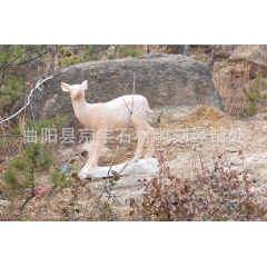 晚霞红 大理石石雕小鹿 母子鹿 汉白玉石鹿 梅花鹿 景观雕塑...