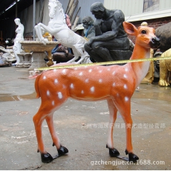 广州市程爵雕塑工艺品厂  动物雕塑梅花鹿  公园广场玻璃钢梅...