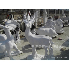 供应石雕小鹿  园林景观梅花鹿 母子鹿 群鹿雕塑