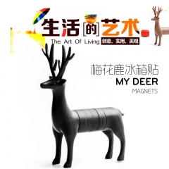 可爱动物梅花鹿 腊肠狗冰箱贴 卡通磁力贴 名片留言磁铁吸