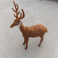厂家直销 仿真皮毛动物仿真圣诞鹿 家居摆设 仿真动物梅花鹿