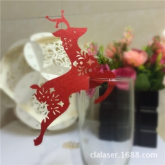 批发圣诞 节日纸吊牌 装饰纸卡 镂空雪花 梅花鹿 圣诞树