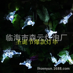 20LED太阳能灯串，圣诞节爆款梅花鹿，小鹿造型彩灯灯带 现...