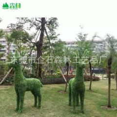 【绿雕厂家】专业设计植物草驴子造型室内外泡沫植绒动物驴骆驼