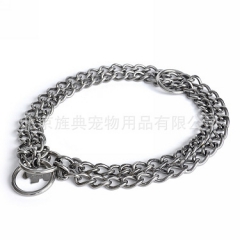 宠物用品厂价直销 狗脖圈 大型犬藏獒 狗牵引链 双排不锈钢P...