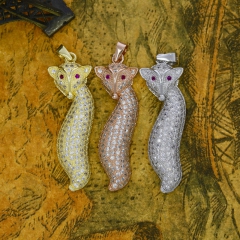 厂家供应 925微镶饰品 狐狸 DIY饰品配件 出口时尚 多...