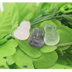 吊坠批发 天然粉狐狸吊坠 冰粉狐狸 紫晶狐狸吊坠 迷你款防小...