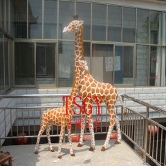 动物园长颈鹿 仿真长颈鹿模型 商场庆典摆件 皮毛动物 教学模...