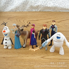 冰雪奇缘 冰雪皇后 雪宝奥拉夫 驯鹿 7款摆件公仔套装
