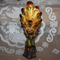 【库存批发】创意树脂工艺品 客厅花园家居动物摆件 翘尾红孔雀