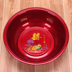 婚庆用品结婚脸盆批发仿搪瓷红色脸盆女方陪嫁必备红色-红色鸳鸯