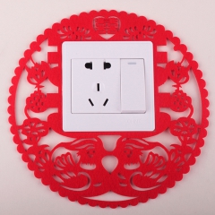 婚庆用品 无纺布开关贴 结婚喜庆开关贴 新房装扮 心形双喜鸳...