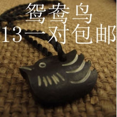 鸳鸯 太阳神 辟邪雕刻六言项坠 男女生时尚个性项链手工制作批...