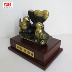 百年好合摆件铜鸳鸯 生日礼物铜鸳鸯 结婚纪念日礼物铜鸳鸯