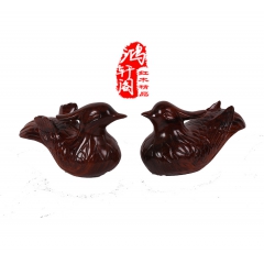 红木工艺品木雕 铁梨木 鸳鸯 木质工艺品供应