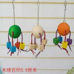 鹦鹉用品鸟玩具木球磨牙木质啃咬玩具鹦鹉 秋千站架站杠云梯