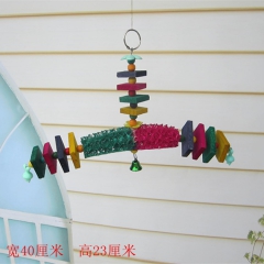 鹦鹉用品鸟玩具天然丝瓜络玩具木啃咬玩具鹦鹉 秋千站架站杠云梯