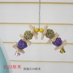 鹦鹉用品鸟玩具五角星藤球玩具木啃咬玩具鹦鹉 秋千站架站杠云梯