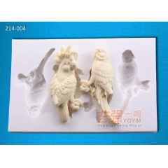盘饰模具214-004_4连鹦鹉 工艺品专用硅胶模具 模型性...