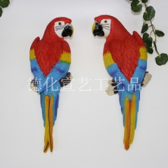【厂家批发】创意礼品 树脂摆件 婚庆新房园林动物工艺品挂壁鹦...