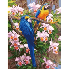 diy数字油画填色厂家批发淘宝代发麻布动物植物花卉40*50...