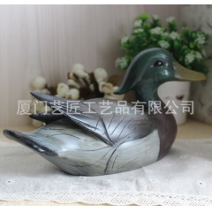 批发 树脂工艺品 树脂摆件 美国绿头鸭仿真摆设 田园风格野鸭