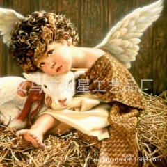 天使与羔羊 DIY钻石画 方满钻绣 卧室装饰 厂家直销定做一...