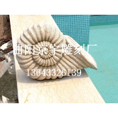 供应石雕喷水海螺 大理石石雕海螺喷泉 加工定做各种海洋生物石...