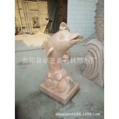 石雕吐水海螺 喷水海螺 海豚天鹅 喷泉大理石花岗岩园林摆