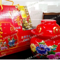 供应礼盒装麻辣大头菜 礼盒装内置精美陶瓷罐装大头菜