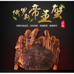 俄罗斯进口野生帝王蟹 鲜活粗蟹腿肉速冻 海鲜4斤以上顺丰包邮