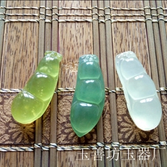 天然玉石挂件批发岫玉吊坠四季豆产地厂家直销加工定做 福禄寿豆