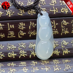 供应玉髓豆角 白色玉器吊坠 玉髓四季豆厂家直销 玛瑙四季豆