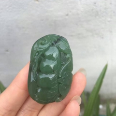 石尚珠宝正品天然玉器和田玉碧玉四季发财挂件直销批发玉石四季豆