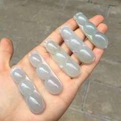 老坑A货天然翡翠四季豆如意吊坠 纯色浅绿缅甸玉福豆挂件吊坠
