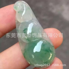 正品 翡翠冰种高冰飘绿福豆吊坠  缅甸a货翡翠冰种四季豆挂件...