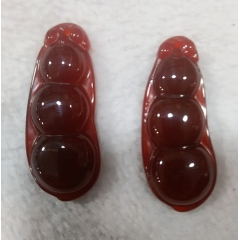 天然正品冰种红玛瑙玉髓大号四季豆  地摊热销