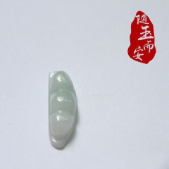 随玉而安 批发 纯手工雕刻 缅甸玉 翡翠A货四季豆 镇平玉器...