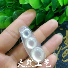 【天然工艺】天然正品A货高冰玉髓四季豆 纯手工雕刻双面工艺