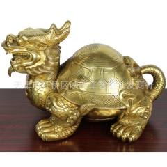 宇卓铜器 龙头龟 龙龟工艺品摆件 金钱龟 家居装饰 镇宅 招...