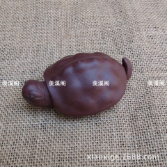 一手货源 宜兴紫砂茶宠雕塑摆件 紫砂小龟长寿龟龙龟龟龙金钱龟