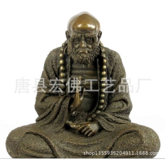 铜雕达摩祖师工艺品，铜雕贴金铜像，铜雕金钱龟，动物铜雕塑