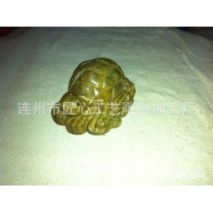 手工木雕绿檀木工艺品 金钱龟