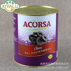 阿果萨黑橄榄切片3kg/桶 沙拉、披萨 、进口去核黑橄榄 批...