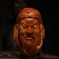 橄榄核雕立体关公单粒 橄榄胡单粒 单核单胡 文玩把玩橄榄 手...