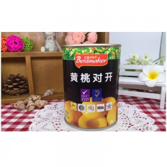 黄桃对开黄桃水果罐头百事美特黄桃 糖水黄桃肉出口品质400克