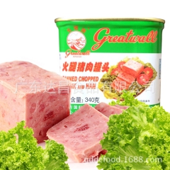 批发长城牌Great Wall火腿猪肉罐头340g 出口装即...