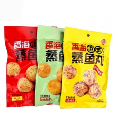 香海 港式蒸鱼丸55g 即食鱼蛋小吃 海鲜鱼糜制品 香辣零食...